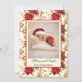 Personalized Retro Christmas Floral Stationery  Julkort