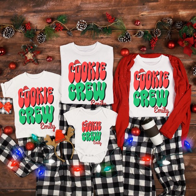 Personalized Retro Cookie Crew Christmas Matching T Shirt (Skapare uppladdad)