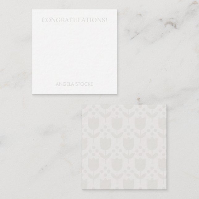 Personalized Retro Flower Anteckningskort (Fram/baksida)