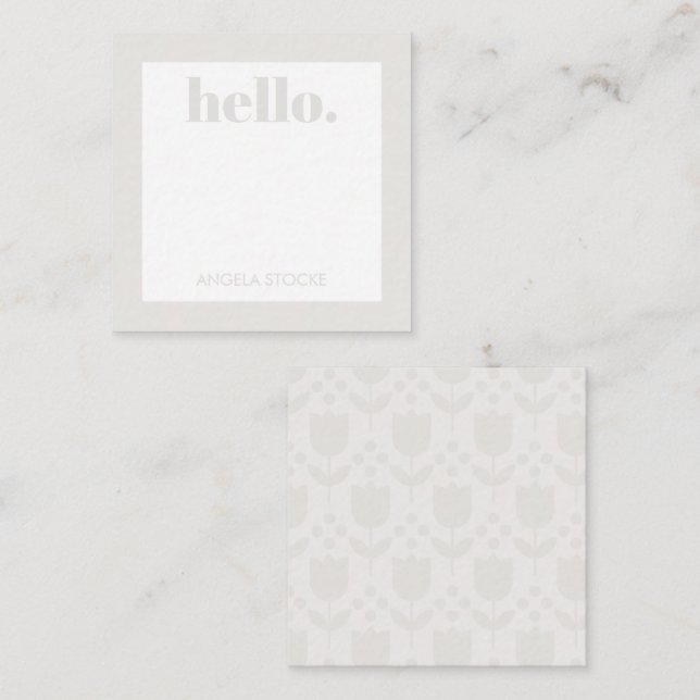 Personalized Retro Flower Anteckningskort (Fram/baksida)