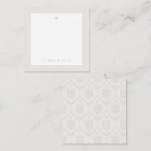 Personalized Retro Flower Anteckningskort (Fram/baksida)