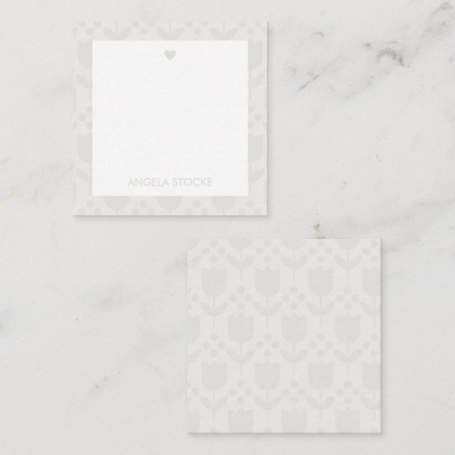 Personalized Retro Flower Anteckningskort (Fram/baksida)