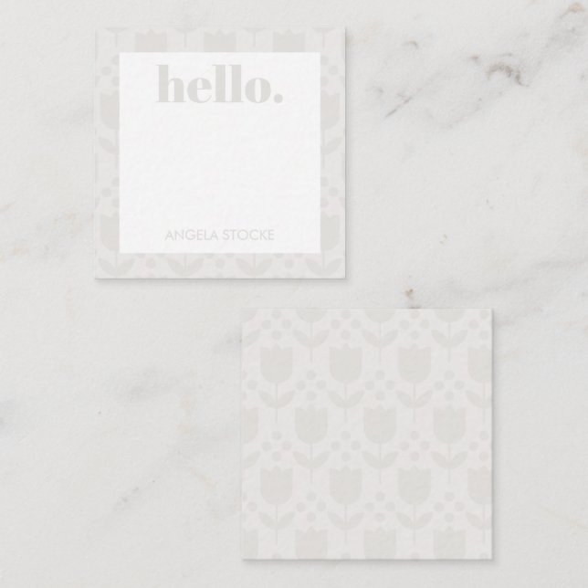 Personalized Retro Flower Anteckningskort (Fram/baksida)