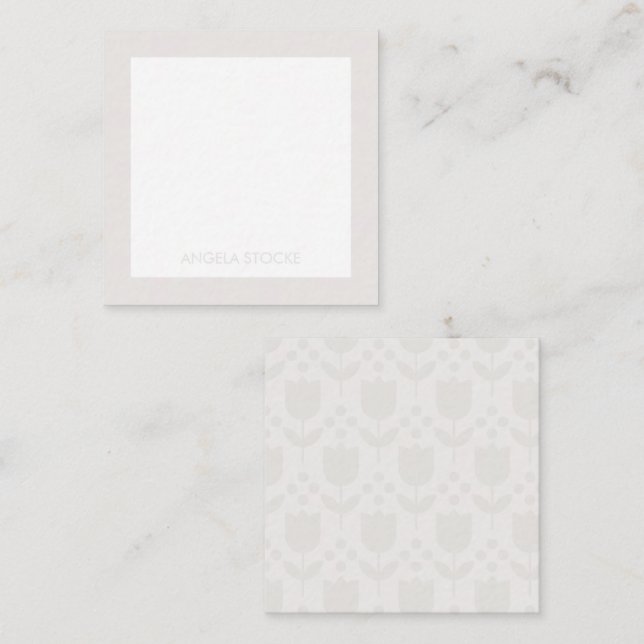 Personalized Retro Flower Note Card Anteckningskort (Fram/baksida)