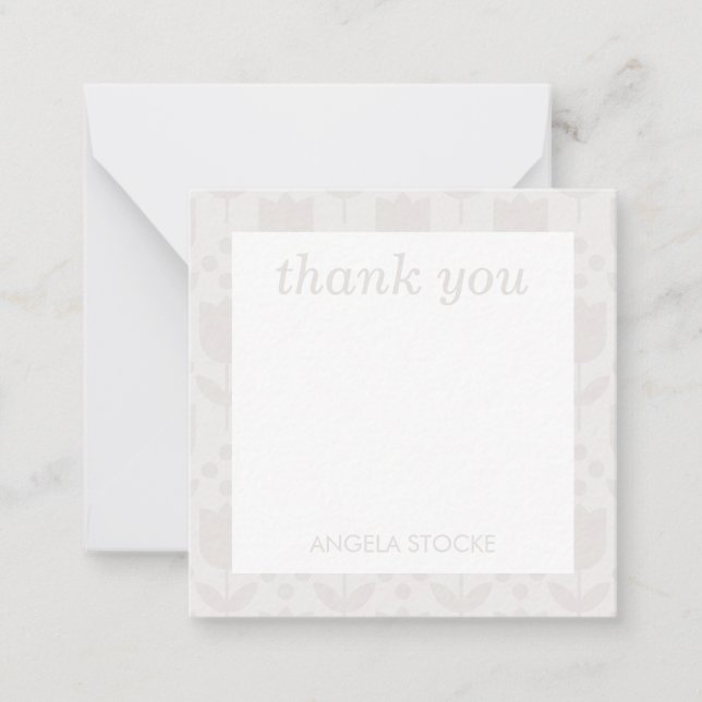 Personalized Retro Flower Note Card Anteckningskort (Framsida)