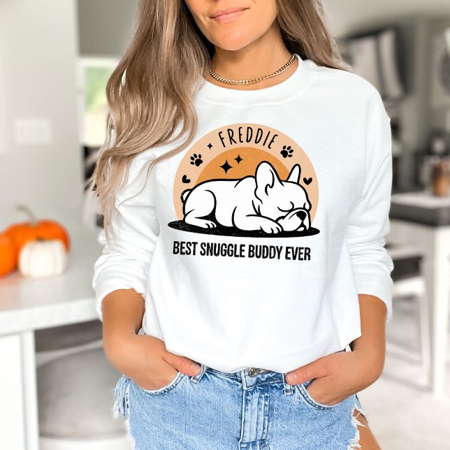 Personalized Retro Funny Hand Drawn French Bulldog T Shirt (Personalized Retro French Bulldog)