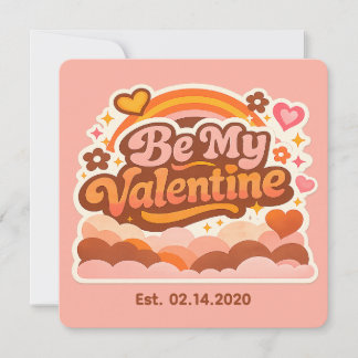 Personalized Retro Groovy Love Editable Date & Mes Kort