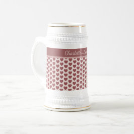 Personalized Retro Hearts Pink Burgundy Sejdel