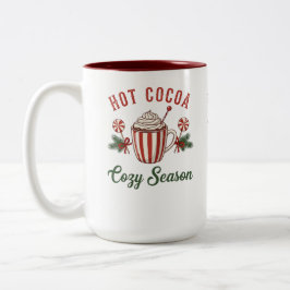 Personalized Retro Hot Cocoa Cozy Season Två-Tonad Mugg