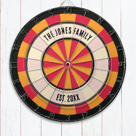Personalized Retro Red and Orange Dartboard Darttavla