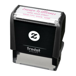 Personalized Return Address Self-inking Stamp Pink Självfärgande Stämpel