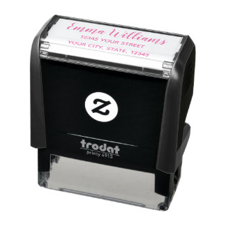 Personalized Return Address Self-inking Stamp Pink Självfärgande Stämpel