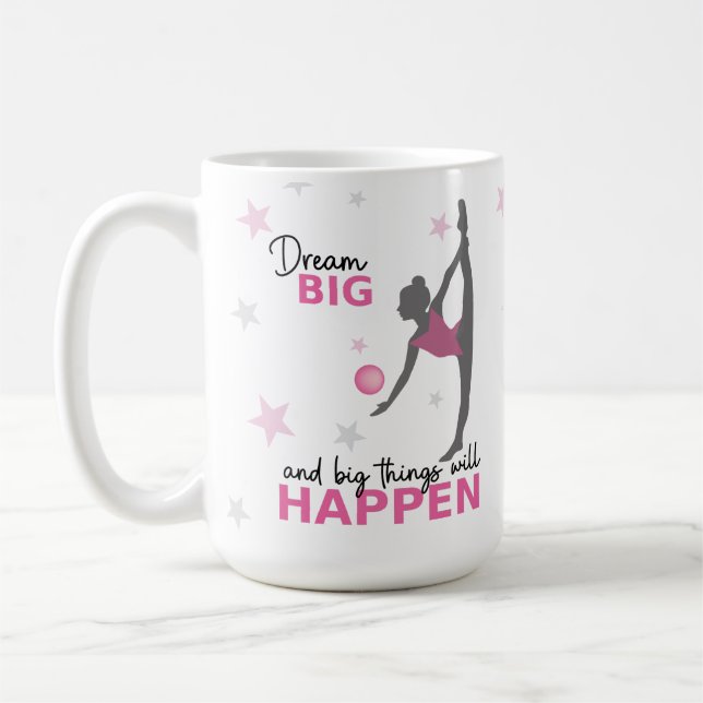 Personalized Rhythmic Gymnast Dream Big Coffee Mug Kaffemugg (Vänster)