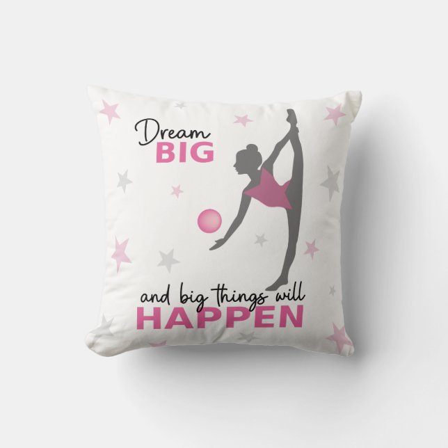 Personalized Rhythmic Gymnast "Dream Big" Throw Pi Kudde (Framsida)