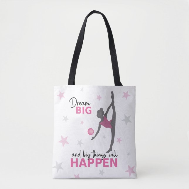 Personalized Rhythmic Gymnast Dream Big Tote Bag Tygkasse (Framsida)
