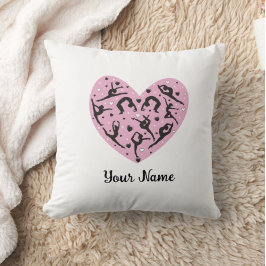 Personalized Rhythmic Gymnastics Pillow Pink Heart Kudde