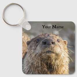 Personalized River Otter Keychain - Add Your Name Nyckelring
