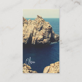 personalized rocky shore line beach side - typo visitkort