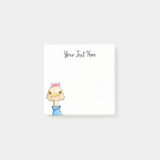 Personalized//rolig fågelteckning post-it block