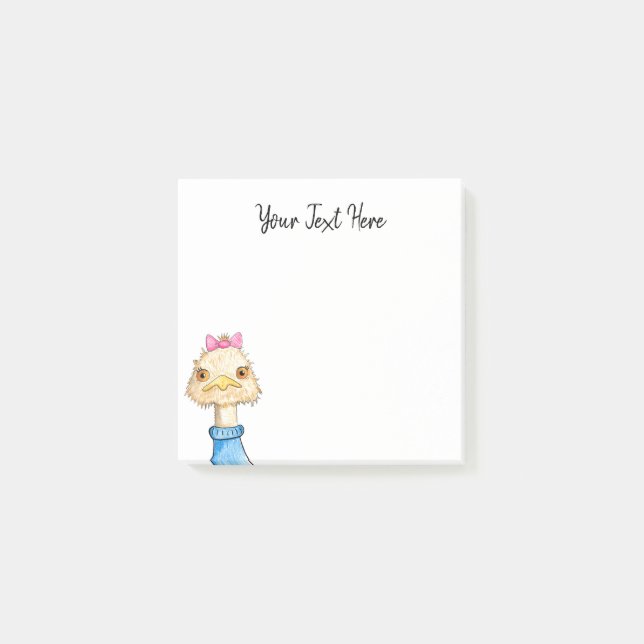Personalized//rolig fågelteckning post-it block (Framsida)