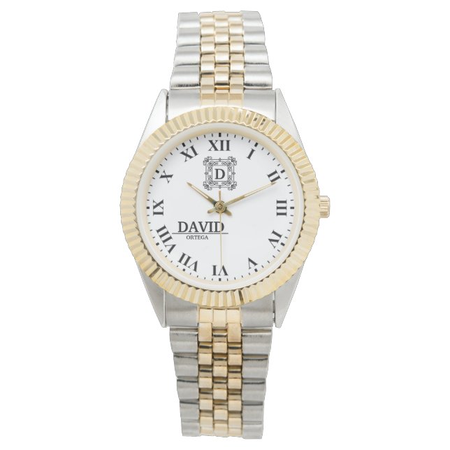 Personalized  Roman NumeralCustom Engraved Name Ti Armbandsur (Framsida)