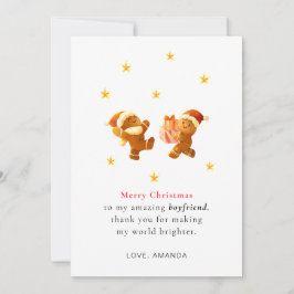 Personalized Romantic Boyfriend Christmas Card Julkort