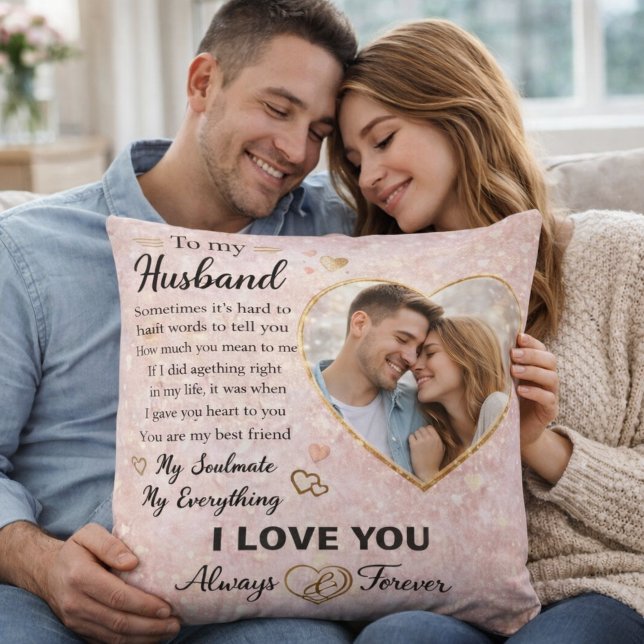 Personalized Romantic Gift for Husband Love Messag Kudde (Skapare uppladdad)