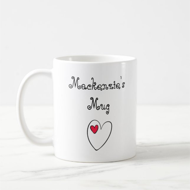 Personalized Romantic Heart Kaffemugg (Vänster)