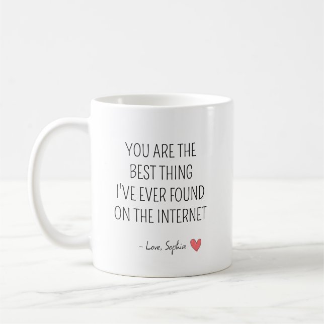 Personalized Romantic Internet Quote Kaffemugg (Vänster)