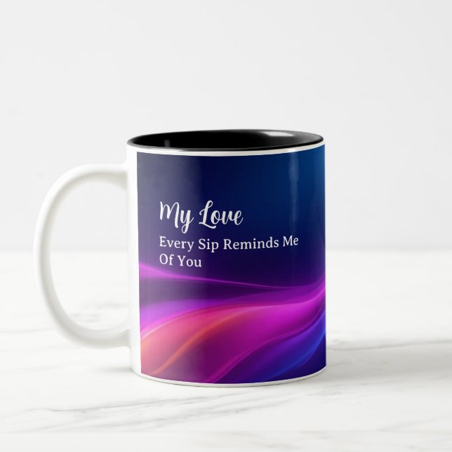 Personalized Romantic Mug Gift | Custom Photo Två-Tonad Mugg (Vänster)