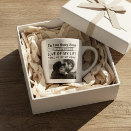 Personalized Romantic Photo | Love Story Newspaper Espressomugg