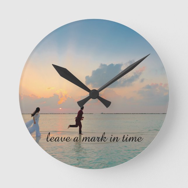 Personalized Romantic Photo Rund Klocka (Framsida)