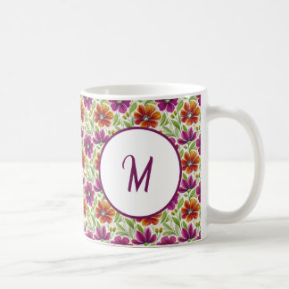 Personalized Romantic Spring Girly Flowers Kaffemugg