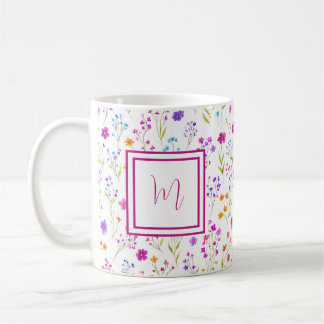Personalized Romantic Spring Girly Flowers Kaffemugg