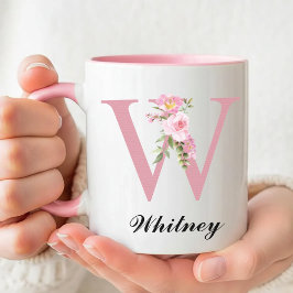 Personalized Rose Floral Mug Birthday Gift for Her Mugg