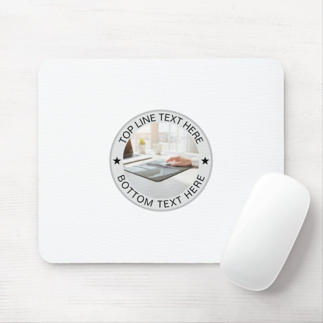 Personalized Round Photo Text Mark Gift Musmatta (Med mus)