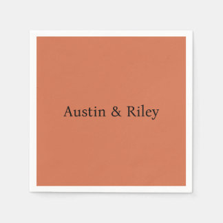 Personalized Rustic Terracotta Wedding Napkins Pappersservett