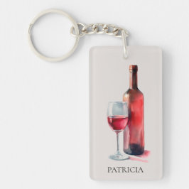 Personalized Rustic Watercolor Red Wine Glass