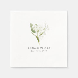 Personalized Sage Green Organic Greenery Wedding Pappersservett