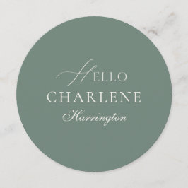 Personalized Sage Green Round Wedding Menu Meny