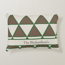 Personalized Sage Green Taupe Triangle Modern Chic Prydnadskudde