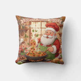 Personalized Santa Chef Pasta Night Kudde