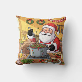 Personalized Santa Chef Pasta Night Kudde
