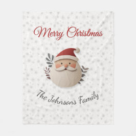 Personalized Santa Christmas – Custom Family Name Fleecefilt