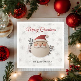 Personalized Santa Christmas Napkin – Family Name Pappersservett
