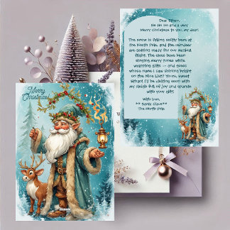 Personalized Santa Letter From North Pole Reindeer Julkort