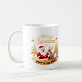 Personalized Santa & Reindeer Holiday Mug Kaffemugg