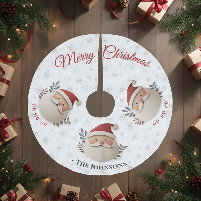 Personalized Santa – Rustic Christmas Decor Julgransmatta Borstad Polyester (Skapare uppladdad)