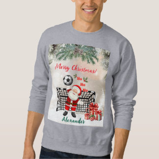 Personalized Santa Soccer Christmas Santa Soccer Lång Ärmad Tröja