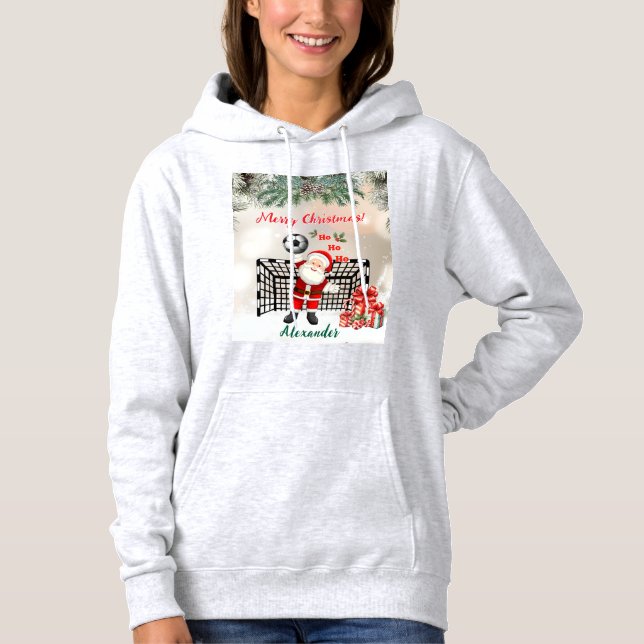 Personalized Santa Soccer Christmas Santa Soccer T Shirt (Framsida)